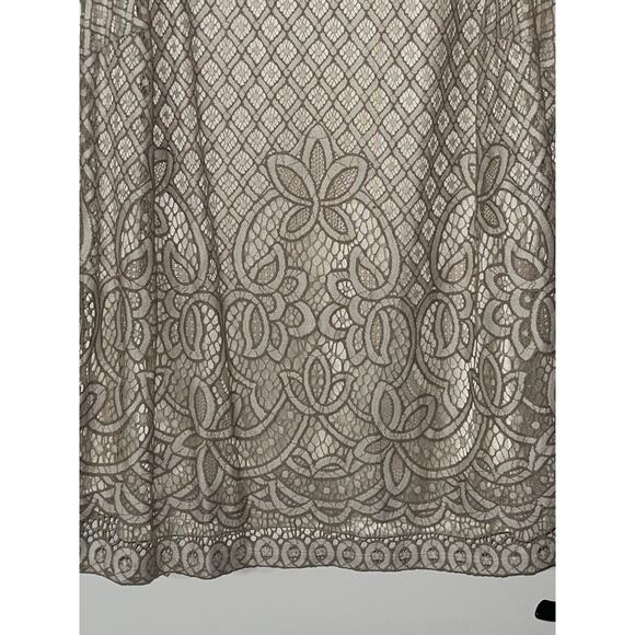 Charter Club Womens Embroidered Mesh Top Nude Cream EUC 2X - Picture 2 of 7